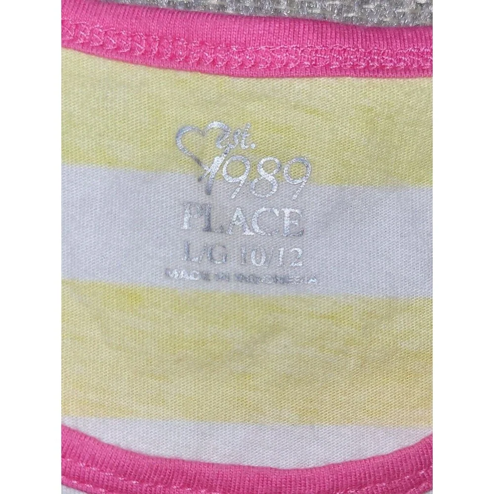 The Children's Place Size Large Bright Stripes Asymmetrical Tank Top